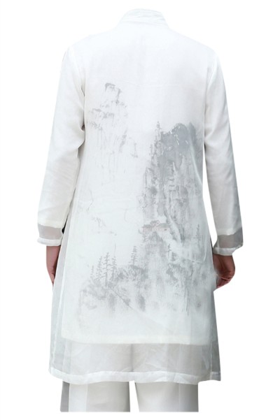 Custom made cotton linen long shirt men's Han suit Tang suit meditation suit Chinese style linen men's suit ancient costume ancient fairy airway robe Kung Fu SHIRT CREW drama suit hand-painted Tang suit SKF004 side view